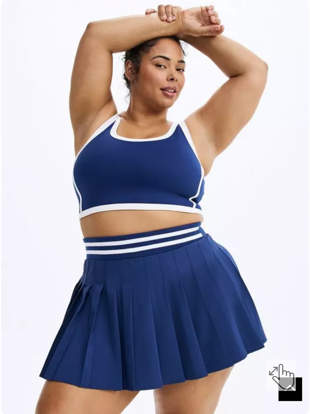 TRU Pleated Active Skirt with Bike Short in Blue Depths, Size 3